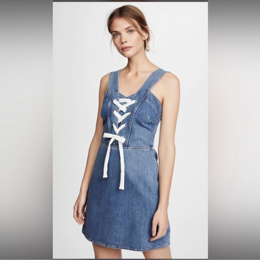 Paige Tula Denim Tie Front Dress Size Small